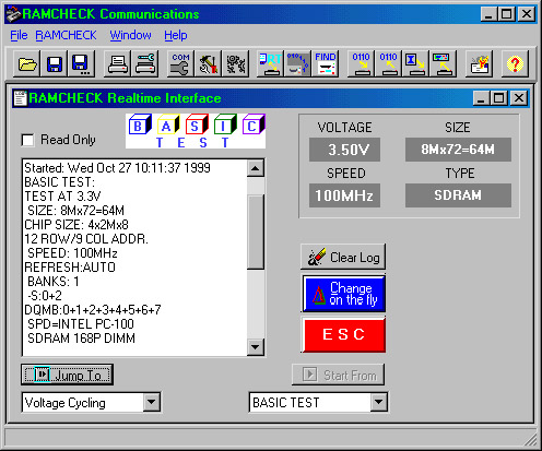 Print and log memory test reports with RAMCHECK's real time PC Software.